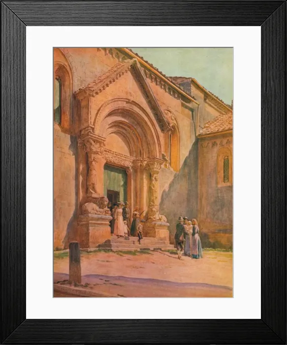 Framed Print : The Porch of the Pieve at San Quirico D Orcia, c1900 (1913). Artist: Walter Frederick Roofe Tyndale Framed Print : The Porch of the Pieve at San Quirico D Orcia, c1900 (1913). Artist: Walter Frederick Roofe Tyndale