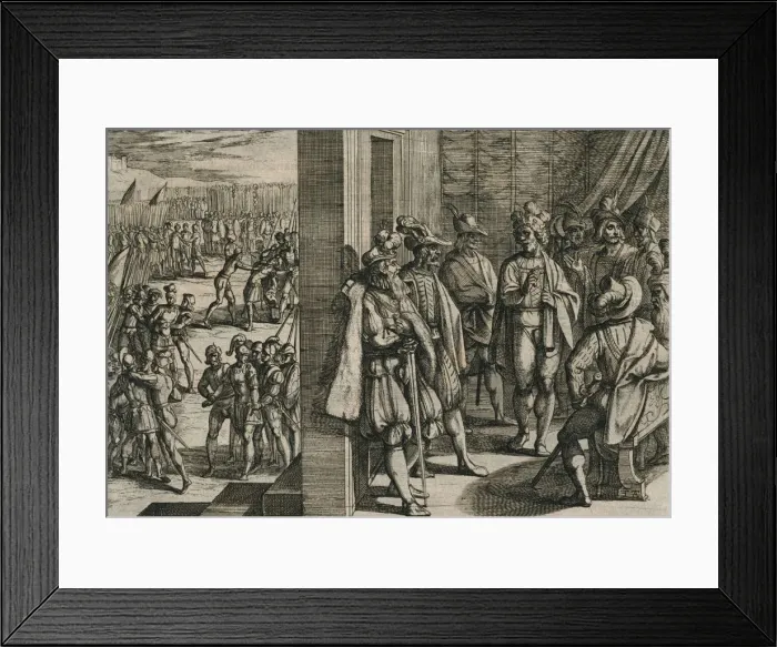 Framed Print : Civilis, Tutor, Classicus, ende andere Triersche comen t samen secretelyck in een borghers huys bin Artist: Antonio Tempesta Framed Print : Civilis, Tutor, Classicus, ende andere Triersche comen t samen secretelyck in een borghers huys bin Artist: Antonio Tempesta