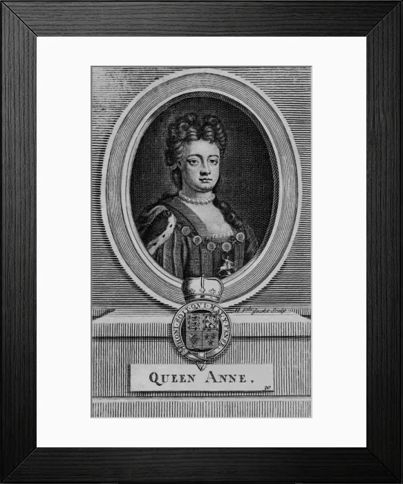 Framed Print : Queen Anne, c18th century. Artist: Michael Vandergucht Framed Print : Queen Anne, c18th century. Artist: Michael Vandergucht