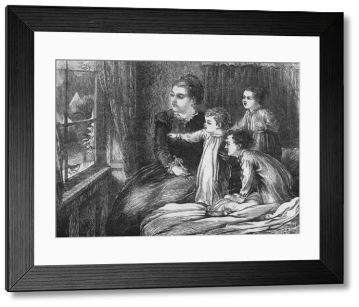 Framed Print : A Christmas Visitor, 1870. Artist: Horace WilliamPetherick Framed Print : A Christmas Visitor, 1870. Artist: Horace WilliamPetherick