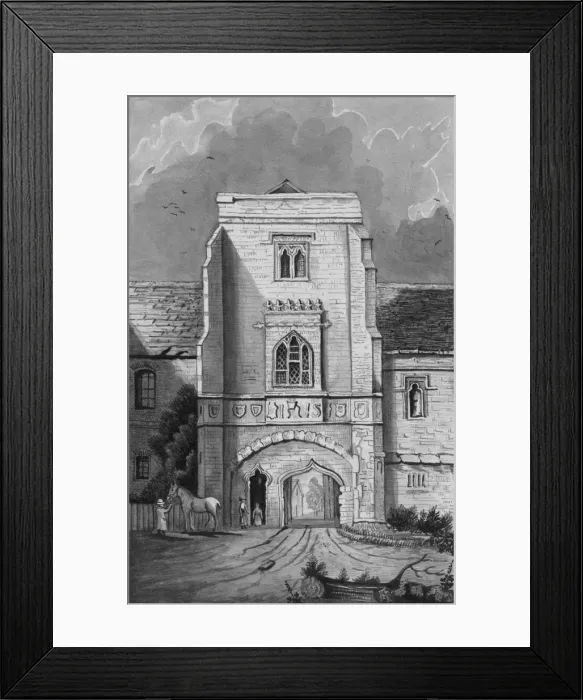 Framed Print : The Gateway of the Palace at Cawood (Cawood Castle), 1830