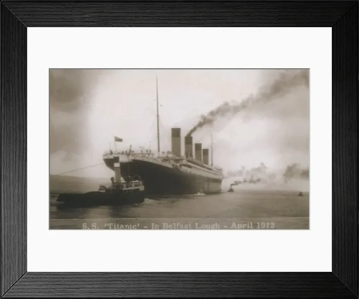 Framed Print : S. S. Titanic - In Belfast Lough - April 1912, 1912 Framed Print : S. S. Titanic - In Belfast Lough - April 1912, 1912
