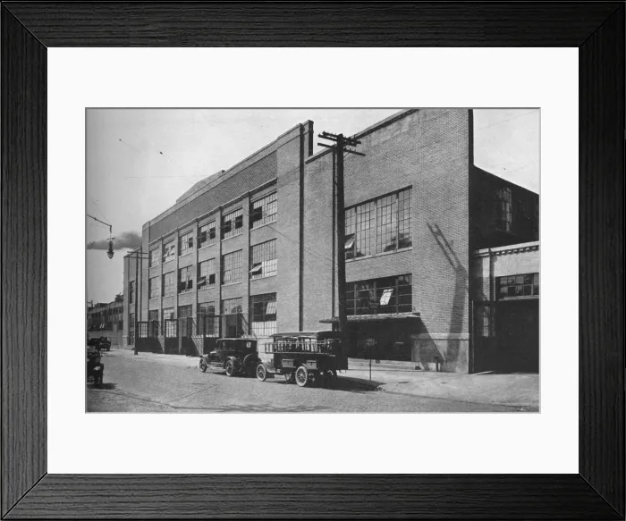 Framed Print : Exterior of kiln and mill building, West End Plant, Fisher Body Company, Detroit, Michigan, 1923 Framed Print : Exterior of kiln and mill building, West End Plant, Fisher Body Company, Detroit, Michigan, 1923