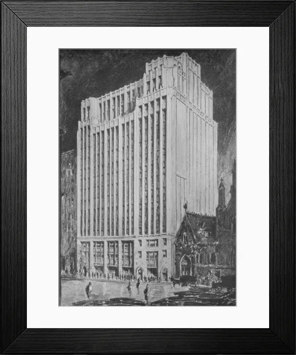 Framed Print : Perspective of principal facade, Gilbert Building, 205 West 39th Street, New York City, 1923 Framed Print : Perspective of principal facade, Gilbert Building, 205 West 39th Street, New York City, 1923
