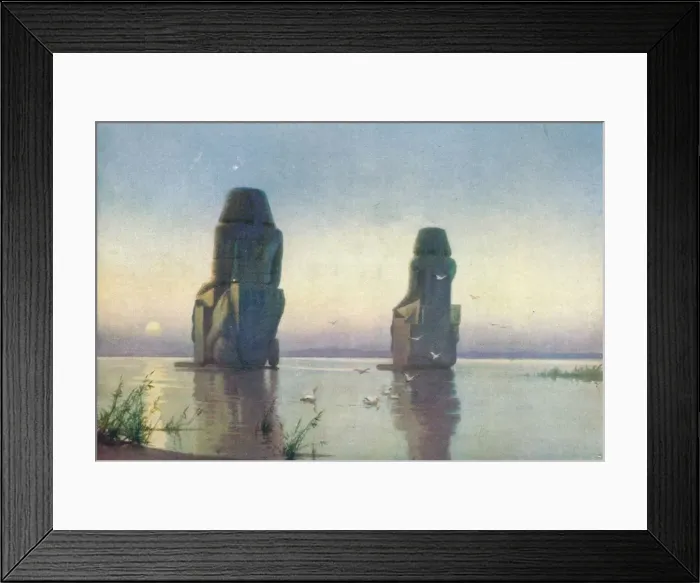 Framed Print : The Colossi of Thebes - Moonrise, c1880, (1904). Artist: Robert George Talbot Kelly Framed Print : The Colossi of Thebes - Moonrise, c1880, (1904). Artist: Robert George Talbot Kelly