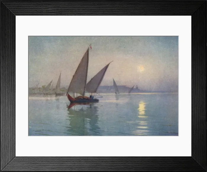 Framed Print : Moonlight on the Nile, near Cairo, c1880, (1904). Artist: Robert George Talbot Kelly Framed Print : Moonlight on the Nile, near Cairo, c1880, (1904). Artist: Robert George Talbot Kelly