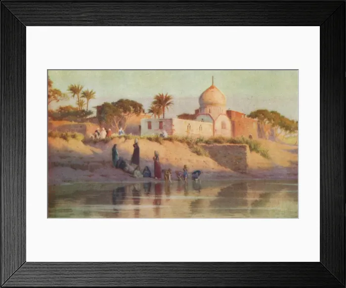Framed Print : Village of Shinbab on the Lower Nile, c1880, (1904). Artist: Robert George Talbot Kelly Framed Print : Village of Shinbab on the Lower Nile, c1880, (1904). Artist: Robert George Talbot Kelly