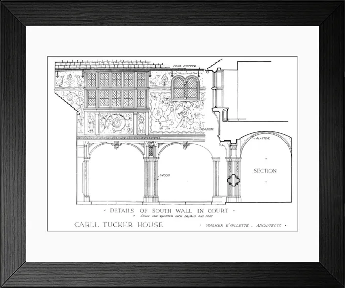 Framed Print : Details of south wall in court - house of Carll Tucker, Mount Kisco, New York, 1925. Artist: Walker and Gillette Framed Print : Details of south wall in court - house of Carll Tucker, Mount Kisco, New York, 1925. Artist: Walker and Gillette