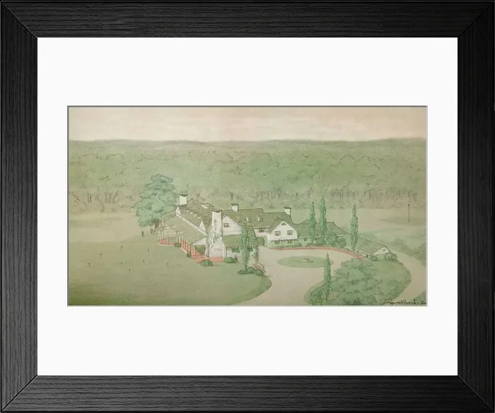 Framed Print : Preliminary study for the Oakland Golf Club, Bayside, New York, 1925 Framed Print : Preliminary study for the Oakland Golf Club, Bayside, New York, 1925