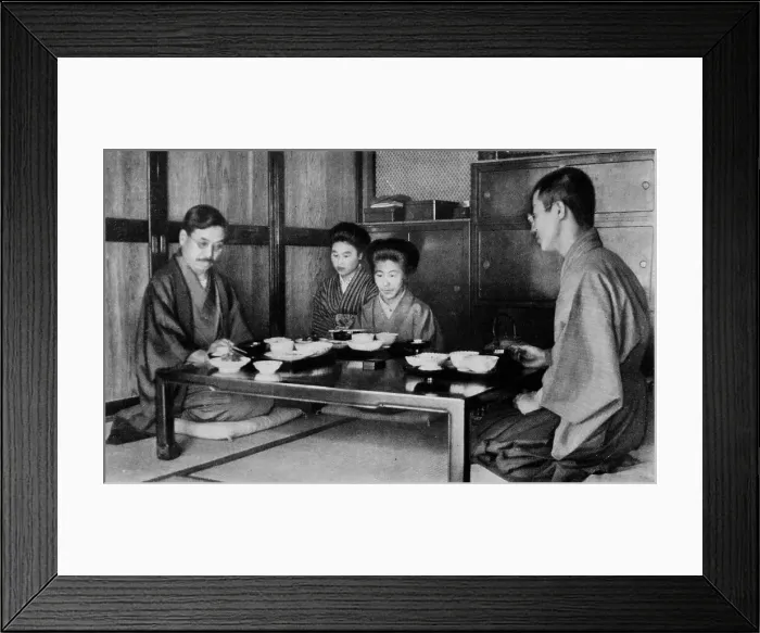 Framed Print : Family luncheon a la Japonaise, c1900, (1921). Artist: Julian Leonard Street Framed Print : Family luncheon a la Japonaise, c1900, (1921). Artist: Julian Leonard Street