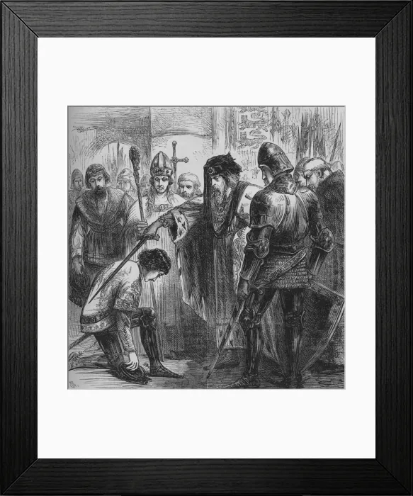 Framed Print : Edward III. Knighting the Black Prince, 1384, (c1880) Framed Print : Edward III. Knighting the Black Prince, 1384, (c1880)
