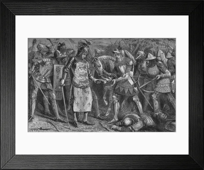 Framed Print : Surrender of the King of France at Poitiers, September 1356, (c1880) Framed Print : Surrender of the King of France at Poitiers, September 1356, (c1880)