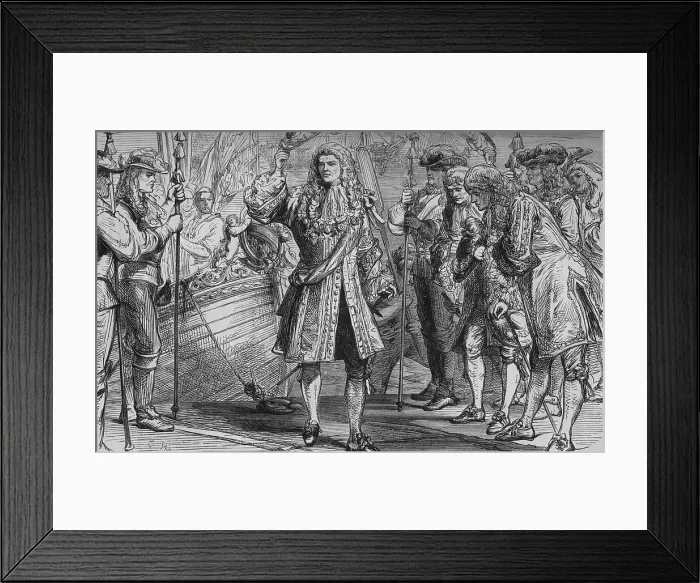 Framed Print : King James II. Landing at Kinsale, 12 March 1689, (c1880) Framed Print : King James II. Landing at Kinsale, 12 March 1689, (c1880)