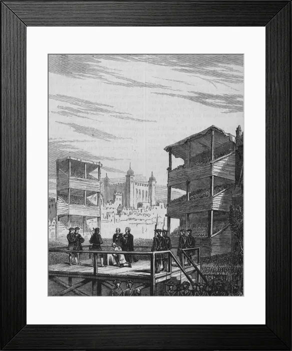 Framed Print : Execution of Lord Derwentwater on Tower Hill (From an Old Print), 24 February 1716, (c1880) Framed Print : Execution of Lord Derwentwater on Tower Hill (From an Old Print), 24 February 1716, (c1880)