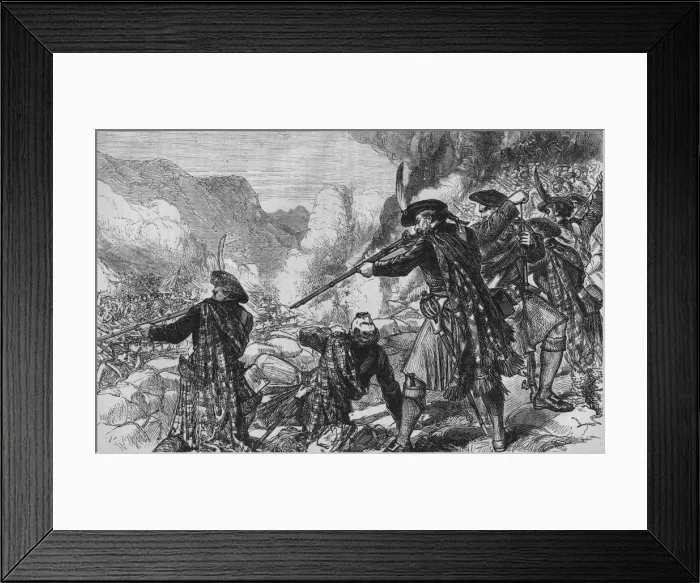 Framed Print : The Battle of Glenshiel, 10 June 1719, (c1880)