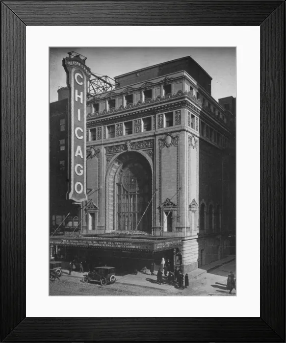 Framed Print : Front elevation, the Chicago Theatre, Chicago, Illinois, 1925 Framed Print : Front elevation, the Chicago Theatre, Chicago, Illinois, 1925