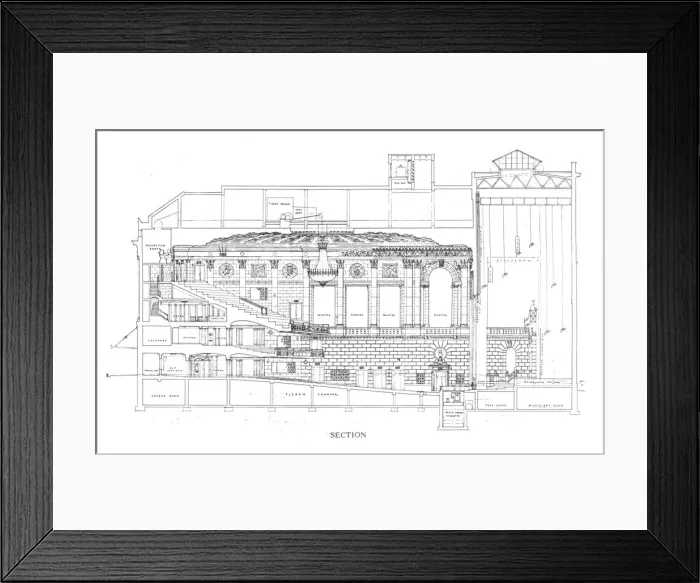 Framed Print : Section, the Eastman Theatre, Rochester, New York, 1925 Framed Print : Section, the Eastman Theatre, Rochester, New York, 1925