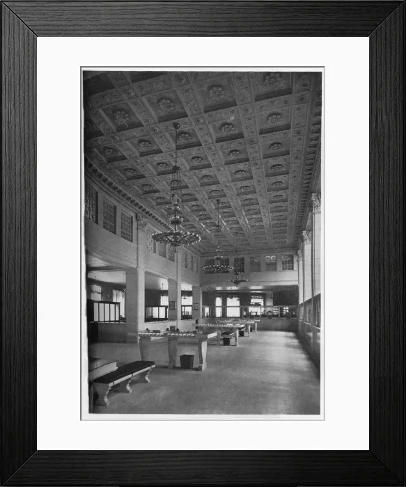 Framed Print : Main Banking Room, Security Bank of Chicago, Illinois, 1926 Framed Print : Main Banking Room, Security Bank of Chicago, Illinois, 1926