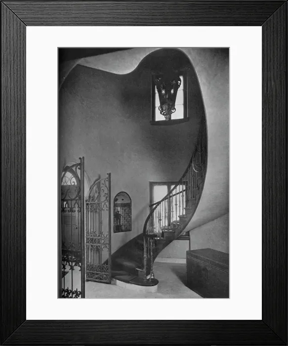 Framed Print : Stair hall, Casa Bournita, Greens Farms, Westport, Connecticut, 1926 Framed Print : Stair hall, Casa Bournita, Greens Farms, Westport, Connecticut, 1926
