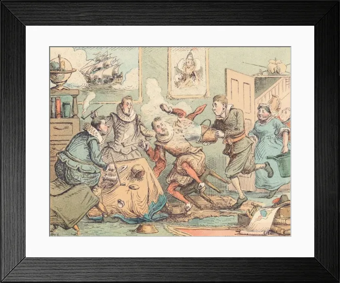 Framed Print : Sir Walter Raleighs Pipe Put Out, c1884. Artist: Thomas Strong Seccombe Framed Print : Sir Walter Raleighs Pipe Put Out, c1884. Artist: Thomas Strong Seccombe