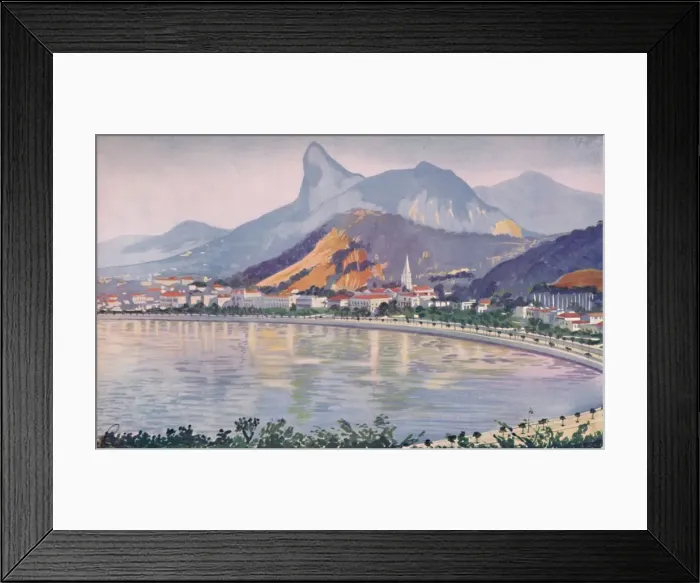 Framed Print : The Botafogo portion of Rios Bay-side Avenue, overlooked by Corcovado Mountain, 1914 Framed Print : The Botafogo portion of Rios Bay-side Avenue, overlooked by Corcovado Mountain, 1914