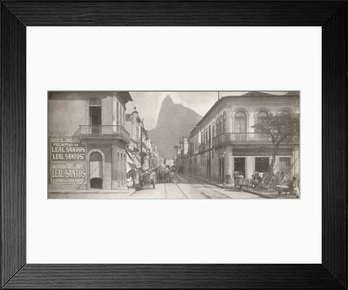 Framed Print : The Botafogo end of the fashionable Rua Sao Clemente. Corcovado in the distance, 1914 Framed Print : The Botafogo end of the fashionable Rua Sao Clemente. Corcovado in the distance, 1914
