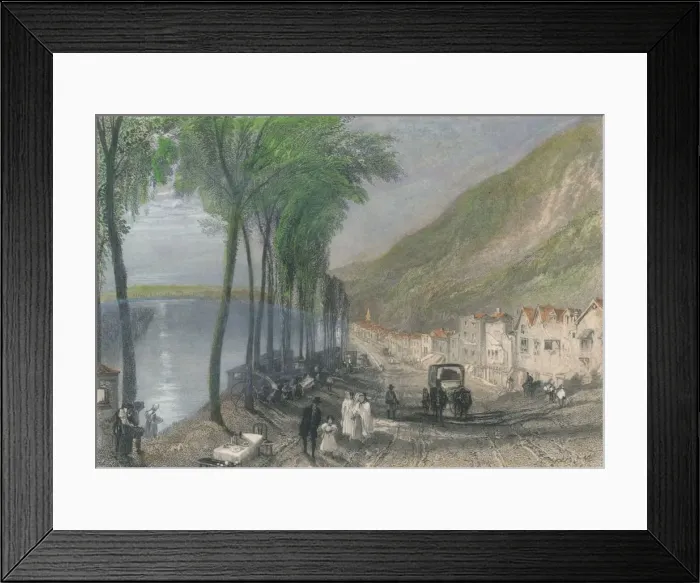 Framed Print : View on the Seine, between Mantes and Vernon, 1837. Artist: Edward Paxman Brandard Framed Print : View on the Seine, between Mantes and Vernon, 1837. Artist: Edward Paxman Brandard