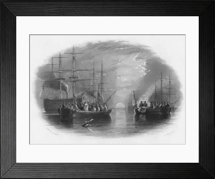 Framed Print : Burial at Sea, c19th century. Artist: Edward Paxman Brandard Framed Print : Burial at Sea, c19th century. Artist: Edward Paxman Brandard