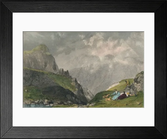 Framed Print : View from Langdale Pikes, Looking Towards Bowfell, Westmorland, 1835. Artist: William Kelsall Framed Print : View from Langdale Pikes, Looking Towards Bowfell, Westmorland, 1835. Artist: William Kelsall