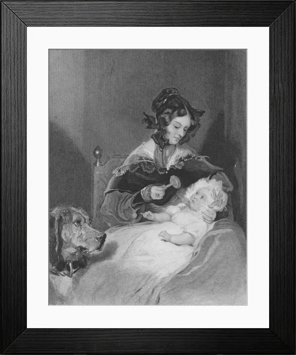 Framed Print : Marchioness of Abercorn and Child, 1837. Artist: James Thomson Framed Print : Marchioness of Abercorn and Child, 1837. Artist: James Thomson