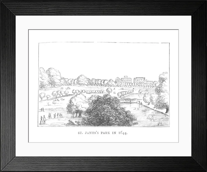 Framed Print : St. James Park in 1644, c1870 Framed Print : St. James Park in 1644, c1870