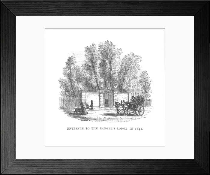 Framed Print : Entrance to the Rangers Lodge in 1841, c1870 Framed Print : Entrance to the Rangers Lodge in 1841, c1870
