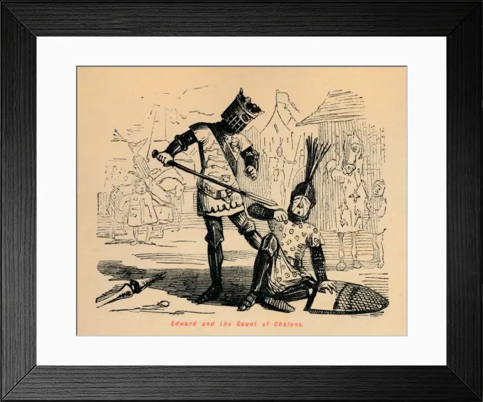 Framed Print : Edward and the Count of Chalons, c1860, (c1680). Artist: John Leech Framed Print : Edward and the Count of Chalons, c1860, (c1680). Artist: John Leech