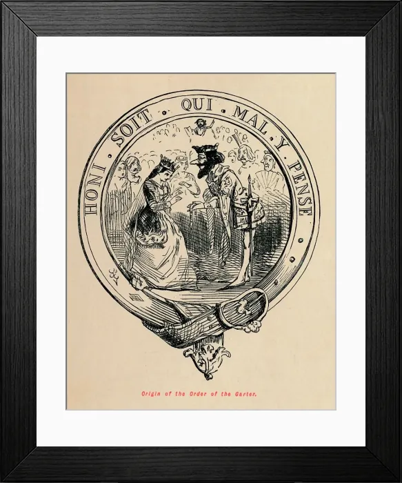 Framed Print : Origin of the Order of the Garter, c1860, (c1860). Artist: John Leech Framed Print : Origin of the Order of the Garter, c1860, (c1860). Artist: John Leech