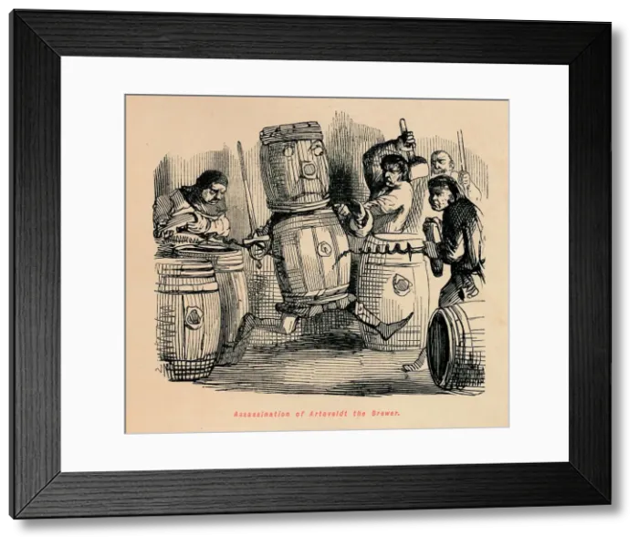 Framed Print : Assassination of Artaveldt the Brewer, c1860, (c1860). Artist: John Leech Framed Print : Assassination of Artaveldt the Brewer, c1860, (c1860). Artist: John Leech