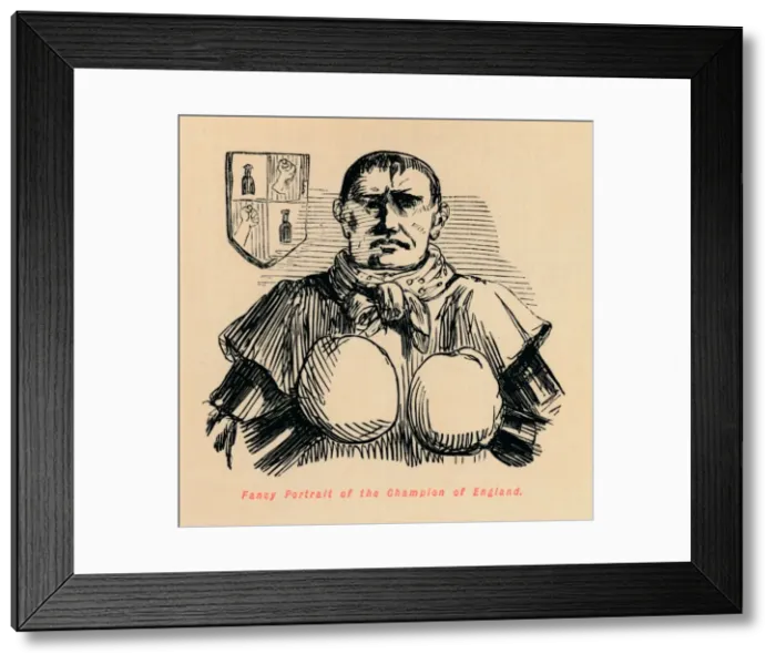 Framed Print : Fancy Portrait of the Champion of England, c1860, (c1860). Artist: John Leech Framed Print : Fancy Portrait of the Champion of England, c1860, (c1860). Artist: John Leech