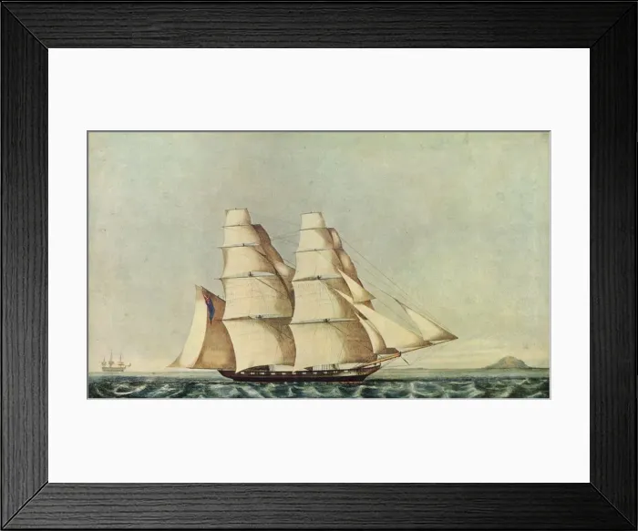 Framed Print : The Opium Clipper Brig Anonyma in the Straits of Malacca, 1846. Artist: Norman Hill Framed Print : The Opium Clipper Brig Anonyma in the Straits of Malacca, 1846. Artist: Norman Hill