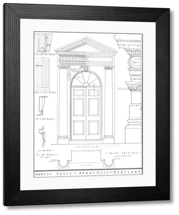Framed Print : Measured drawing, Harwood House, Annapolis, Maryland, 1922. Artist: J Frederick Kelly Framed Print : Measured drawing, Harwood House, Annapolis, Maryland, 1922. Artist: J Frederick Kelly