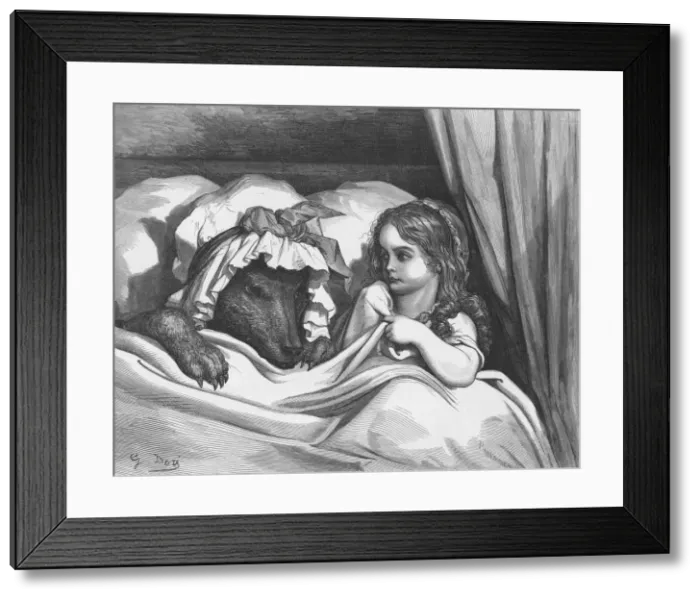 Framed Print : The Disguised Wolf, 1870. Artist: Adolphe Francois Pannemaker Framed Print : The Disguised Wolf, 1870. Artist: Adolphe Francois Pannemaker