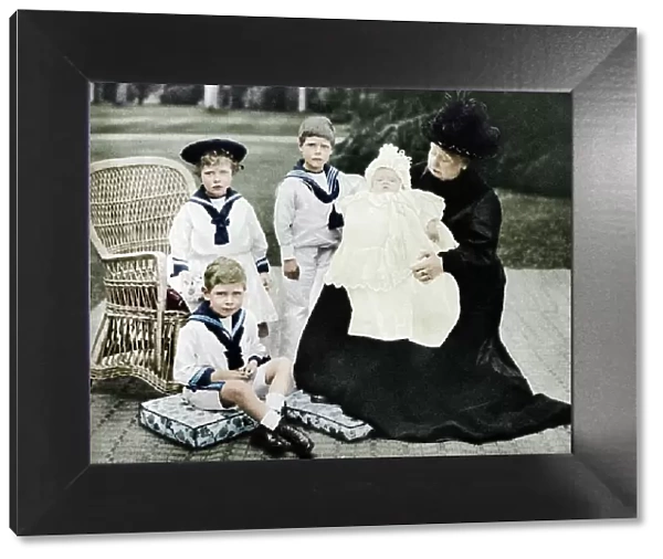 Queen Victoria with her great-granchildren at Osborne House, Isle of Wight, 1900