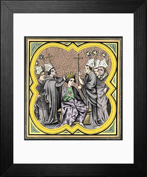 Framed Print : The coronation of Charlemagne (712-814), 14th century (1849) Framed Print : The coronation of Charlemagne (712-814), 14th century (1849)