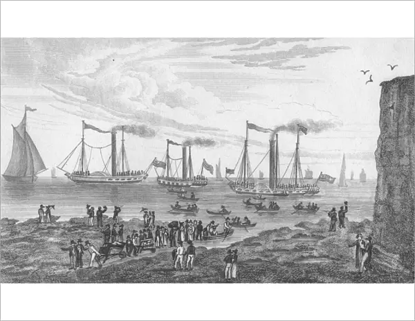 The Steam Boats, leaving Margate, 1820. Artist: John Shury