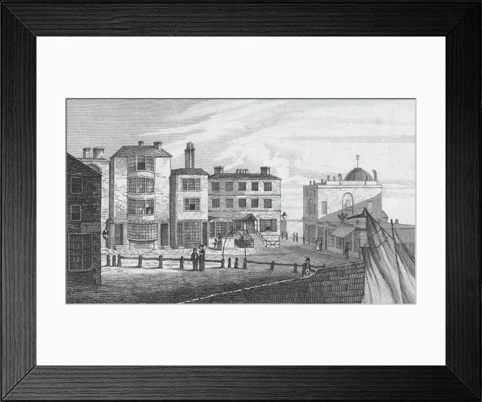 Framed Print : High Street & Garners Library from Marine Parade, 1820. Artist: John Shury Framed Print : High Street & Garners Library from Marine Parade, 1820. Artist: John Shury