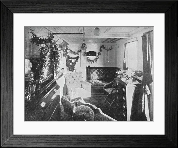 Framed Print : Lady Robertss cabin on the Dunnottar Castle, 1900 Framed Print : Lady Robertss cabin on the Dunnottar Castle, 1900