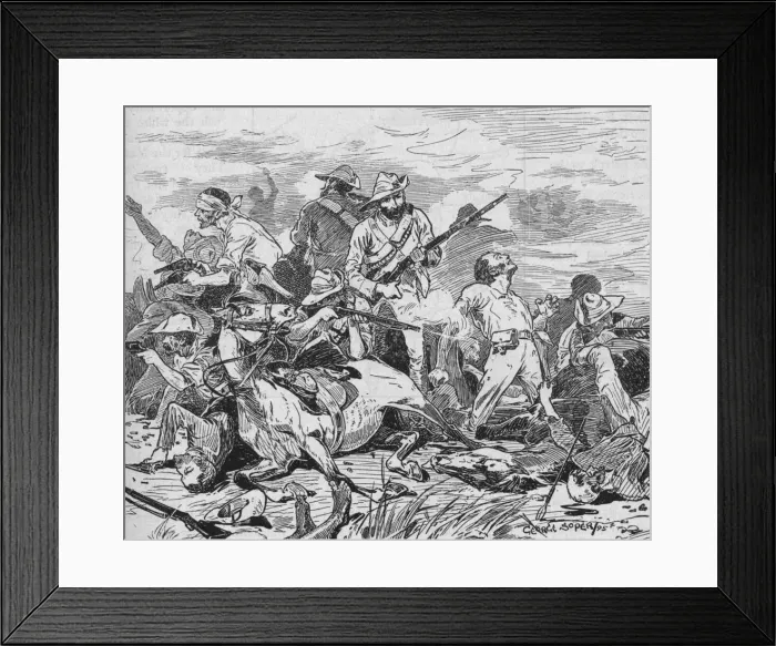 Framed Print : They Fought on Grimly, 1895, (1902). Artist: George Soper Framed Print : They Fought on Grimly, 1895, (1902). Artist: George Soper