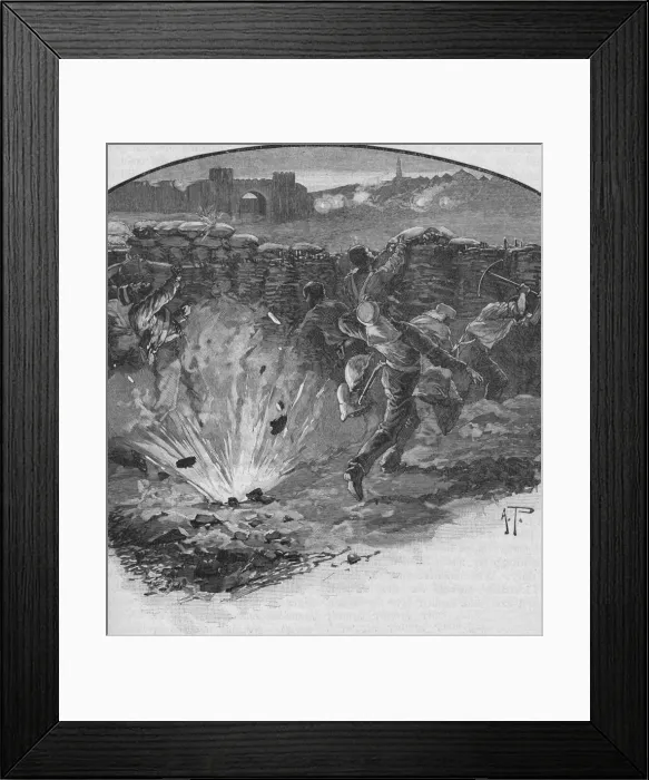 Framed Print : Our Devoted Men Worked on with a Will, 1902. Artist: AP Framed Print : Our Devoted Men Worked on with a Will, 1902. Artist: AP