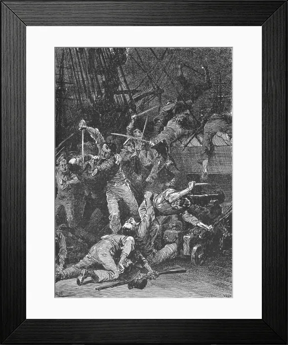 Framed Print : The Chilian Cutlasses Swept The Deck, 1902 Framed Print : The Chilian Cutlasses Swept The Deck, 1902