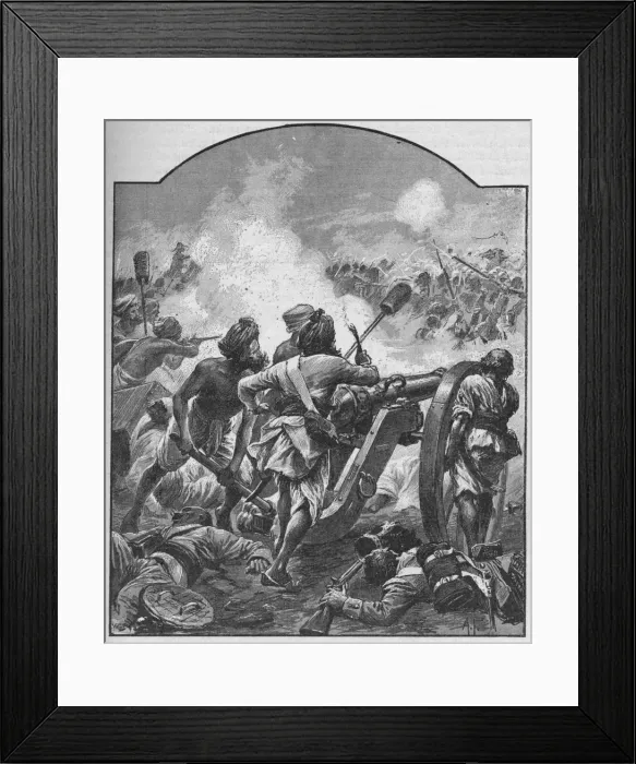 Framed Print : Turned Them Round And Poured Grape and Chain-Shot Into The Rear Of The Victorious British, 1902. Artist: AP Framed Print : Turned Them Round And Poured Grape and Chain-Shot Into The Rear Of The Victorious British, 1902. Artist: AP