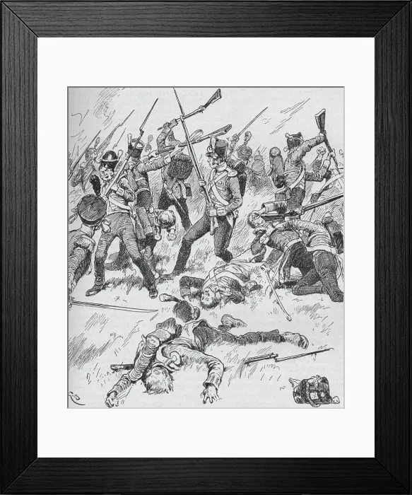Framed Print : All Formation Was Lost, And Each Man Fought For Himself, 1902. Artist: GB Framed Print : All Formation Was Lost, And Each Man Fought For Himself, 1902. Artist: GB