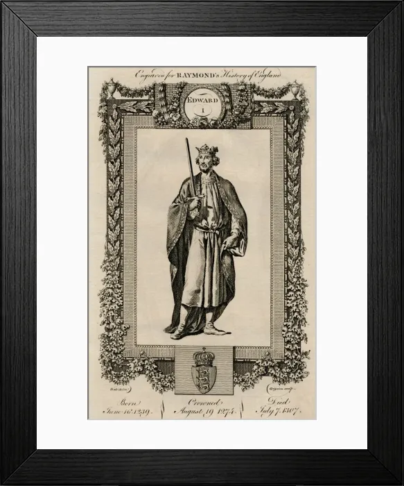 Framed Print : Edward I, (1239-1307), c1787 Framed Print : Edward I, (1239-1307), c1787